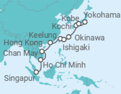 Itinerario del Crucero Sudeste Asiático y Japón - Princess Cruises