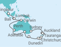Itinerario del Crucero Australia y el Sudeste Asiático - Princess Cruises