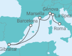 Itinerario del Crucero Mediterráneo occidental con Italia - Princess Cruises