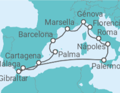 Itinerario del Crucero Eclipse Total Solar en el Mediterráneo - Princess Cruises