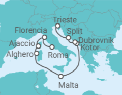 Itinerario del Crucero Maravillas de Italia y Croacia - Princess Cruises