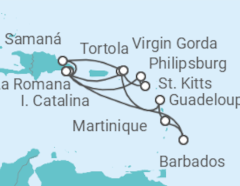 Itinerario del Crucero Islas Vírgenes, República Dominicana, Barbados - MSC Cruceros