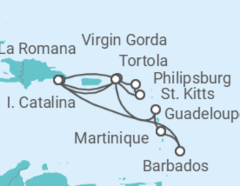Itinerario del Crucero Islas Vírgenes, República Dominicana, Barbados - MSC Cruceros