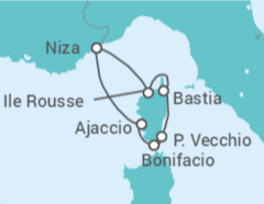 Itinerario del Crucero Crucero con senderismo - Gran tour de Córcega desde Niza. La isla de la belleza revela sus tesoros ( - CroisiMer