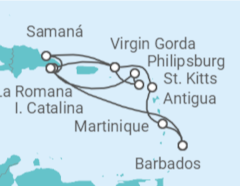 Itinerario del Crucero Antigua, Islas Vírgenes, República Dominicana, Barbados - MSC Cruceros