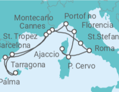 Itinerario del Crucero Un viaje ampliado a la romántica Costa Azul y a la maravillosa Italia - Explora Journeys