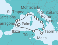 Itinerario del Crucero Un viaje ampliado de tesoros culturales hacia la magia de la Costa Azul y playas bañadas por el sol - Explora Journeys