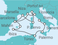 Itinerario del Crucero Un largo viaje desde las joyas italianas hasta las delicias de la Riviera - Explora Journeys
