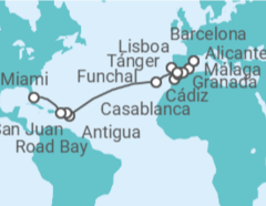 Itinerario del Crucero Un gran viaje por las coloridas costas de Marruecos y los paisajes idílicos del Caribe - Explora Journeys