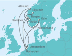 Itinerario del Crucero Noruega, Holanda - Holland America Line