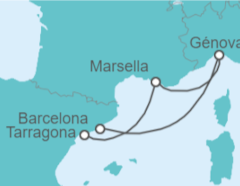 Itinerario del Crucero Italia, Francia - MSC Cruceros