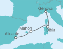 Itinerario del Crucero España, Italia - MSC Cruceros