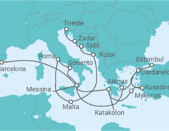 Itinerario del Crucero Desde Barcelona a Trieste (Italia) - Cunard