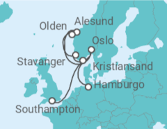 Itinerario del Crucero Noruega - Cunard