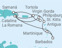 Itinerario del Crucero Antigua, Islas Vírgenes, República Dominicana - MSC Cruceros