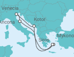 Itinerario del Crucero Italia, Montenegro, Grecia - MSC Cruceros