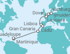 Itinerario del Crucero Holanda, Reino Unido, Francia, Portugal, España, Martinica - Costa Cruceros