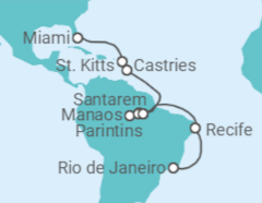 Itinerario del Crucero Secretos de la selva - Regent Seven Seas