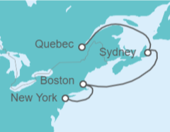 Itinerario del Crucero Estados Unidos (EE.UU.), Canadá - Cunard