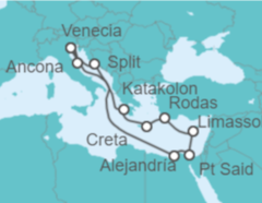 Itinerario del Crucero Italia, Grecia, Egipto, Croacia - MSC Cruceros