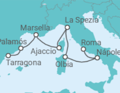 Itinerario del Crucero Costa Brava e Italia - Oceania Cruises