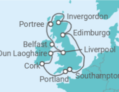 Itinerario del Crucero Reino Unido - NCL Norwegian Cruise Line