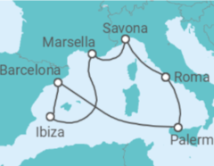 Itinerario del Crucero Italia, Francia, España - Costa Cruceros