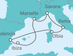 Itinerario del Crucero Historia y belleza natural - Costa Cruceros
