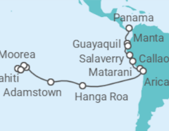 Itinerario del Crucero Navidad y Año Nuevo entre Sudamérica y los Mares del Sur - Nicko Cruises