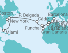Itinerario del Crucero Desde Barcelona a Miami - MSC Cruceros