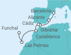 Itinerario del Crucero España, Gibraltar, Marruecos - MSC Cruceros