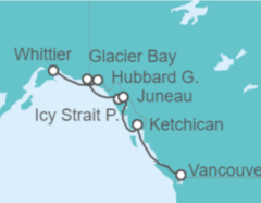 Itinerario del Crucero Viaje a los Glaciares con Glacier Bay (rumbo sur) - Princess Cruises