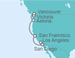 Itinerario del Crucero Alaska - Princess Cruises