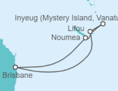 Itinerario del Crucero Nueva Caledonia - Carnival Cruise Line