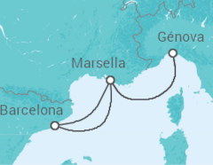 Itinerario del Crucero Francia, Italia - MSC Cruceros
