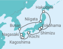 Itinerario del Crucero Circunnavegación por Japón - Princess Cruises