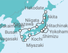 Itinerario del Crucero Gran Círculo de Japón con Follaje de Otoño - Princess Cruises