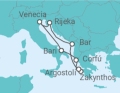 Itinerario del Crucero Bahías de ensueño - Costa Cruceros