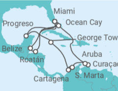 Itinerario del Crucero Un viaje ampliado por la belleza y las tranquilas aguas del mar Caribe - Explora Journeys