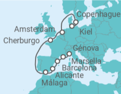 Itinerario del Crucero Dinamarca, Holanda, España - MSC Cruceros