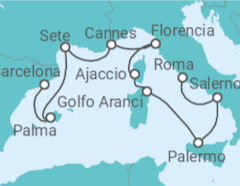 Itinerario del Crucero Obras Maestras Mediterráneas - Oceania Cruises