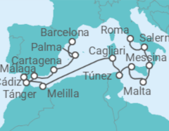 Itinerario del Crucero Memorias marítimas en el Mediterráneo - Oceania Cruises