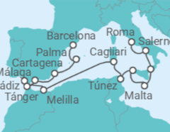 Itinerario del Crucero Memorias marítimas en el Mediterráneo - Oceania Cruises