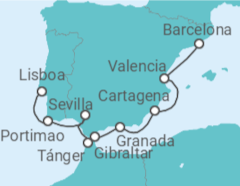 Itinerario del Crucero La fantasía del Mediterráneo - Oceania Cruises