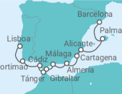 Itinerario del Crucero Palacios Reales y la Roca - Oceania Cruises