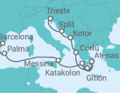 Itinerario del Crucero A España con amor - Oceania Cruises