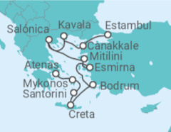 Itinerario del Crucero A lo largo del Egeo - Oceania Cruises