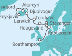 Itinerario del Crucero De glaciares a valles - Oceania Cruises