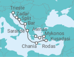 Itinerario del Crucero Expedición al Egeo - Oceania Cruises