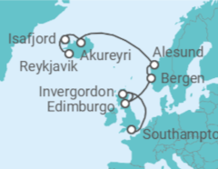 Itinerario del Crucero Reino Unido, Noruega, Islandia - NCL Norwegian Cruise Line